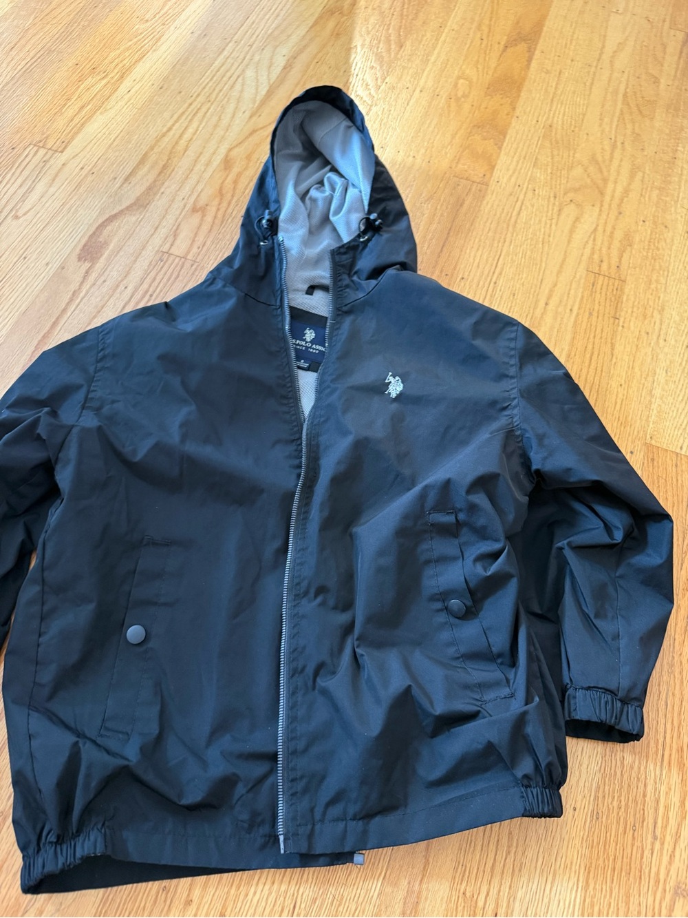 U.S. Polo Assn. Women’s  Black Hooded Windbreaker Jacket